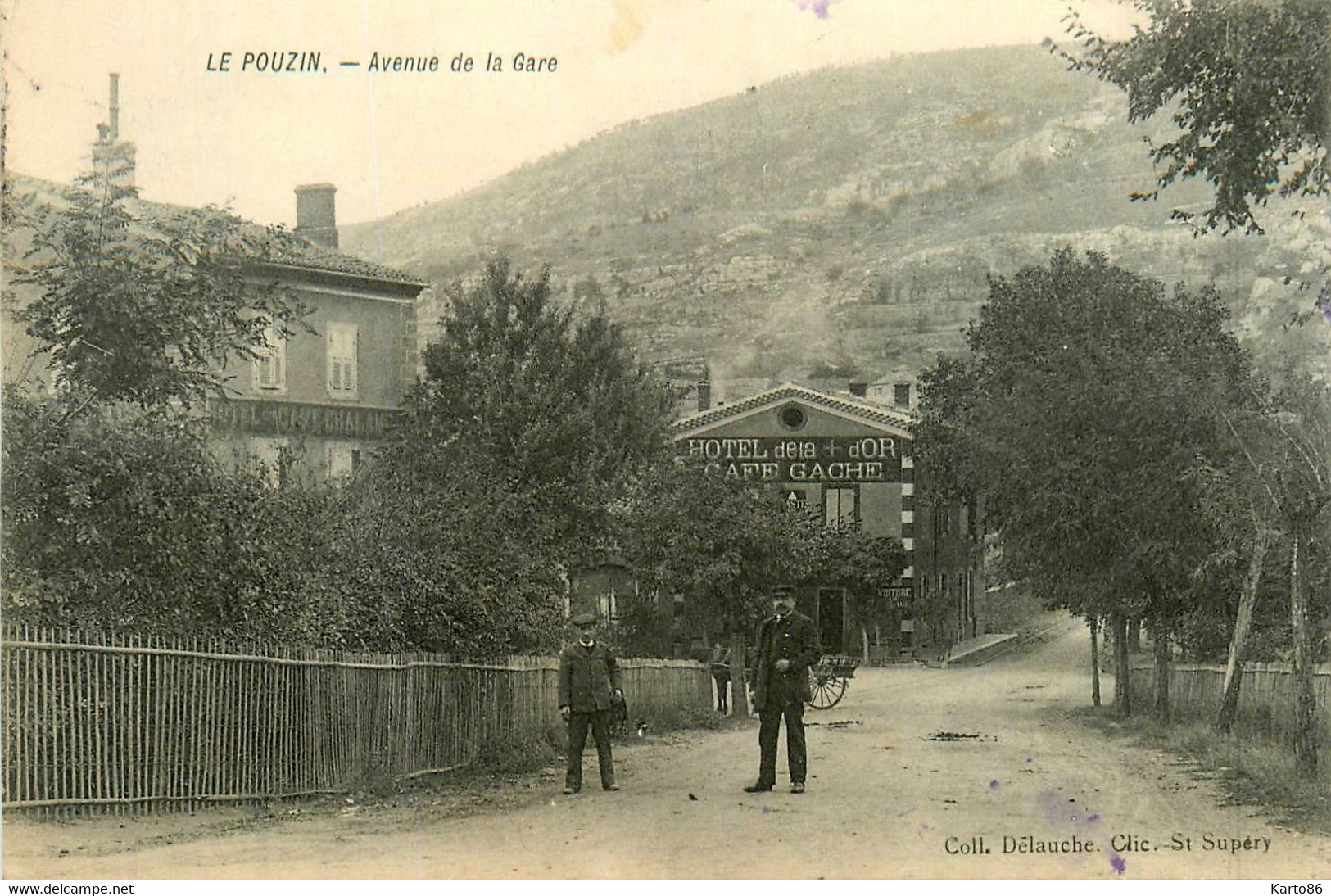 Le Pouzin * Avenue De La Gare * Hôtel Café De La Croix D'or , GACHE Propriétaire - Le Pouzin
