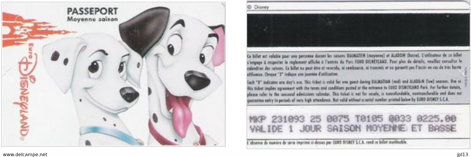 Passeport Disney - France - Disneyland Paris - 101 Dalmatiens Parents, Ile De France 110395 - Disney Passports