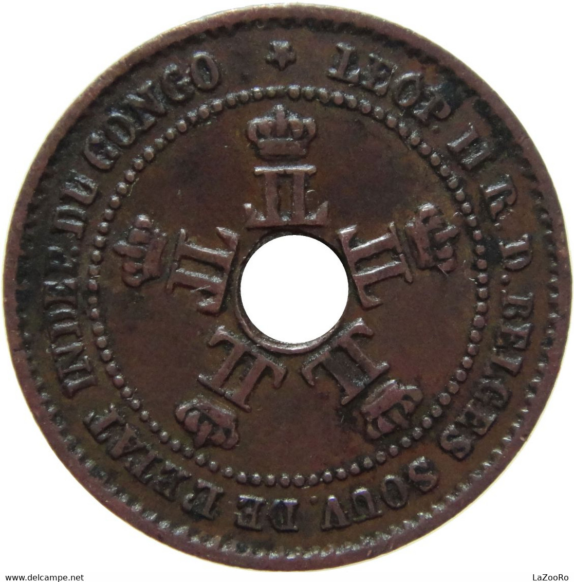 LaZooRo: Belgian Congo 1 Centime 1888 XF / UNC Rare - 1885-1909: Leopold II