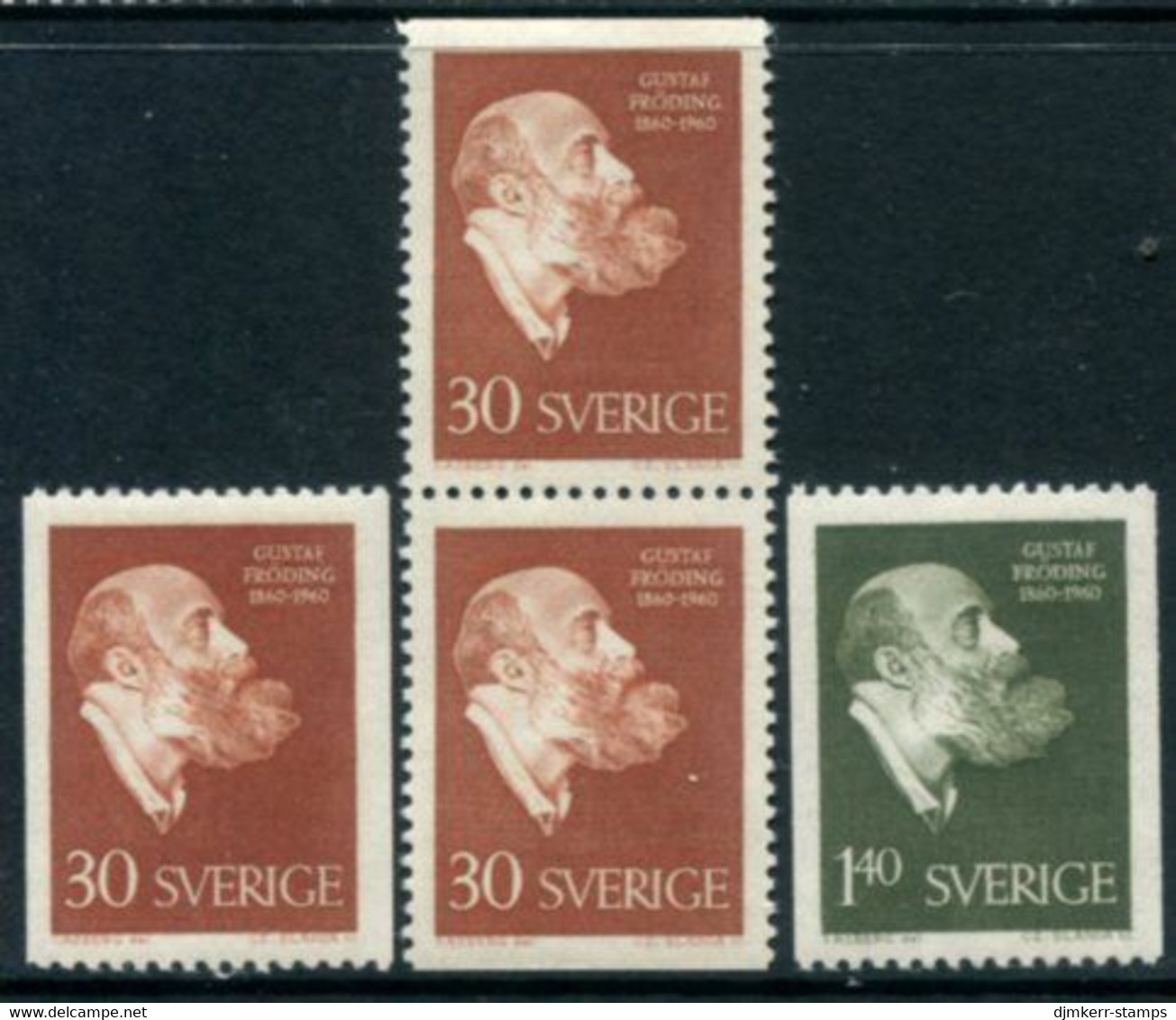 SWEDEN 1960 Fröding Birth Centenary MNH / **.  Michel 461-62 - Neufs