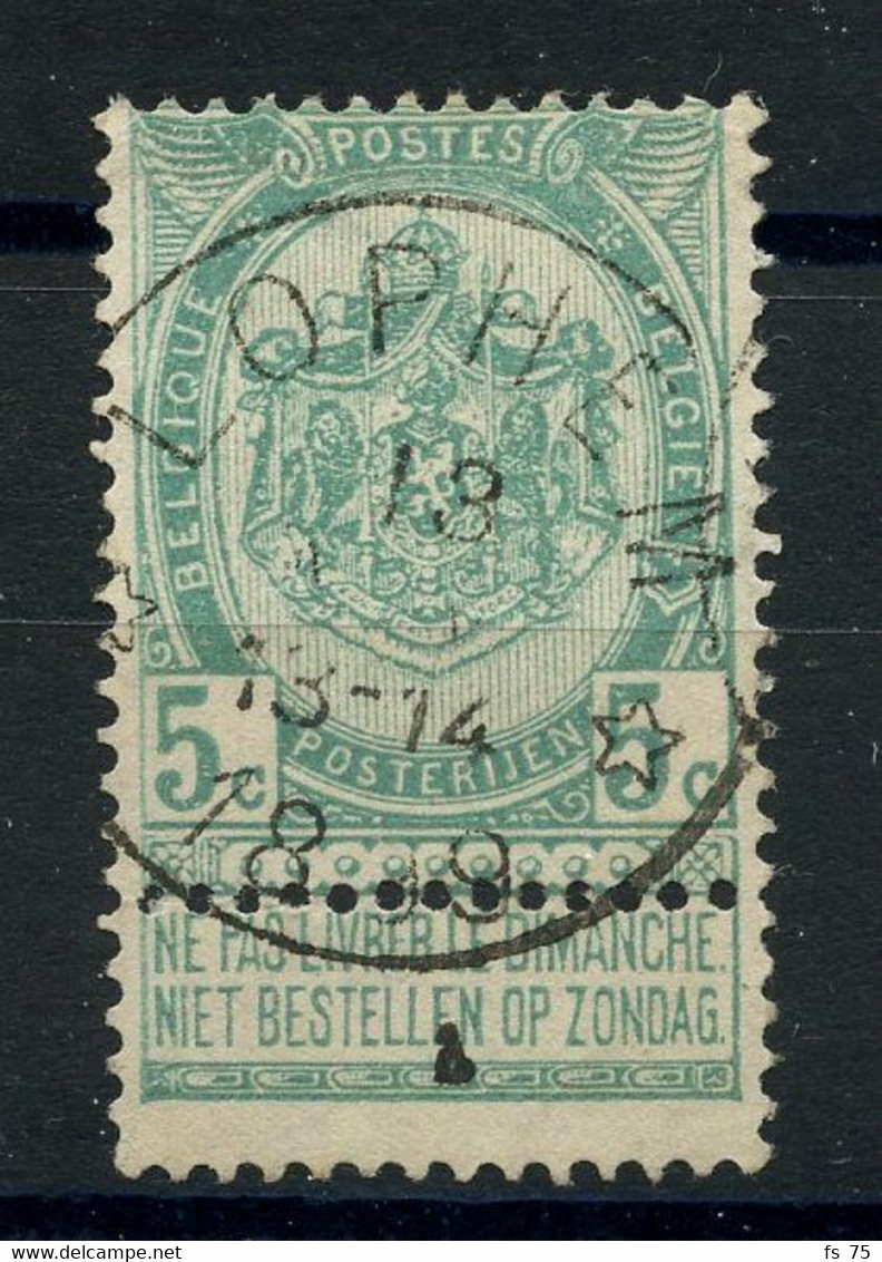 BELGIQUE - COB 56 - 5C VERT RELAIS A ETOILES LOPHEM - 1893-1907 Coat Of Arms