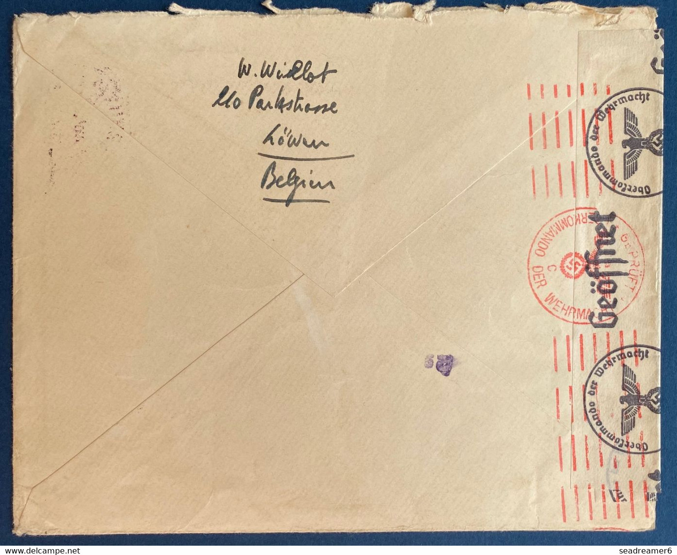 Belgique Lettre 1941 De Bruxelles Pour Mulhausen En Alsace Avec Censure Allemande TTB - 1929-1941 Big Montenez