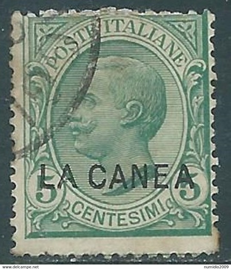 1907-12 LEVANTE LA CANEA USATO EFFIGIE 5 CENT - RF16-7 - La Canea