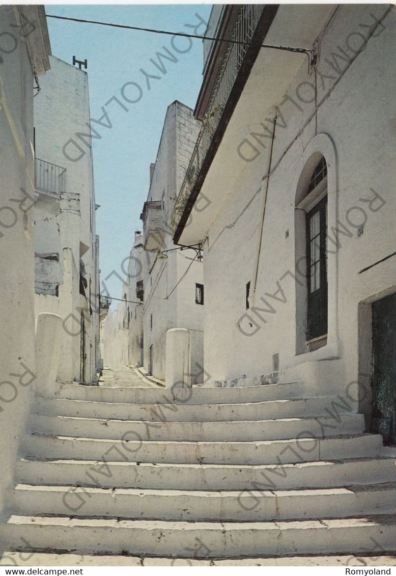 CARTOLINA  OSTUNI,BRINDISI,PUGLIA,VICOLO CARATTERISTICO,MEMORIA,STORIA,CULTURA,RELIGIONE,BELLA ITALIA,VIAGGIATA 1980 - Brindisi