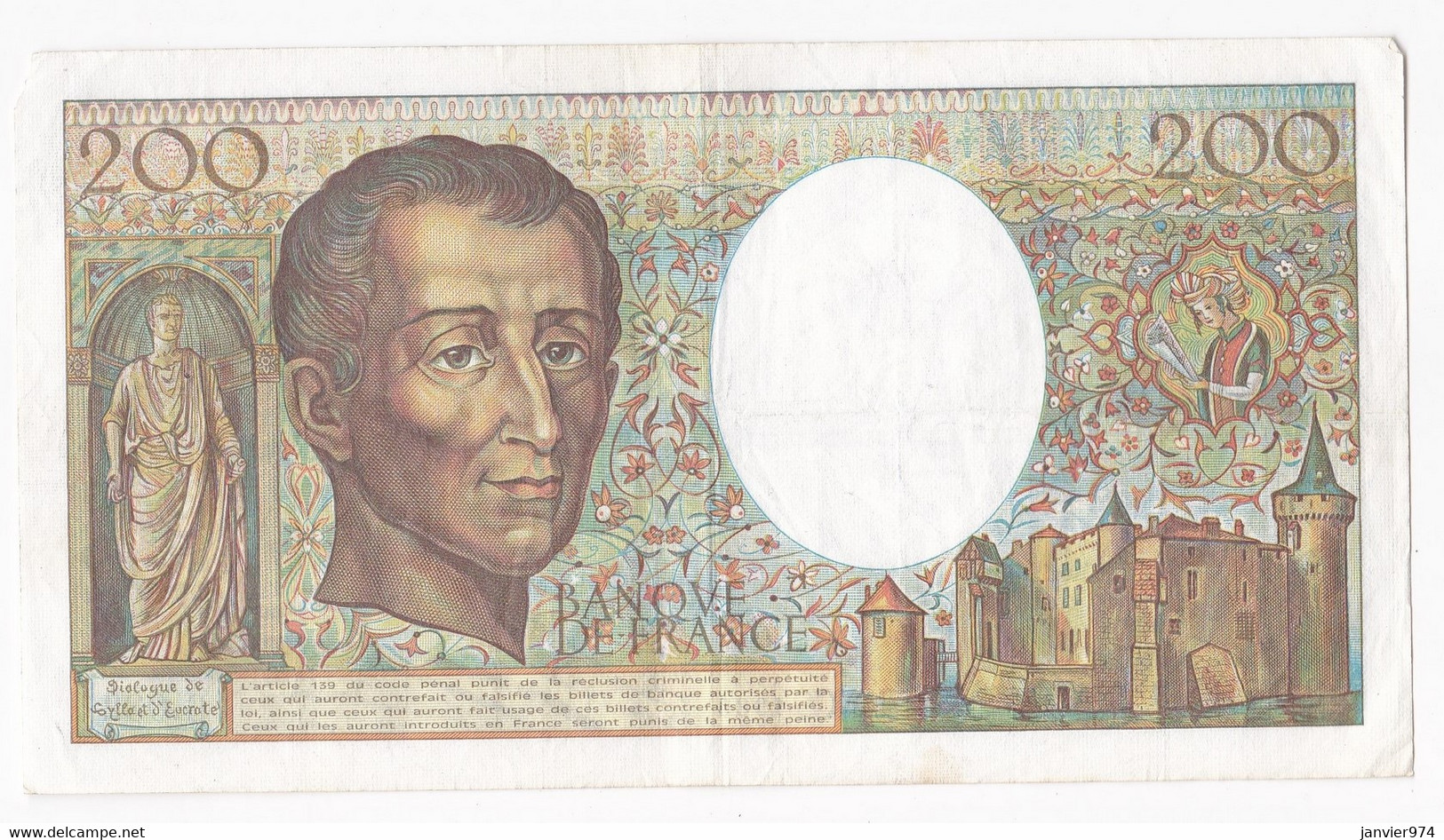 200 Francs Montesquieu 1985 Alphabet : G.032 N° 307959 - 200 F 1981-1994 ''Montesquieu''