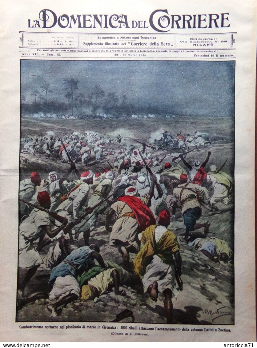 La Domenica Del Corriere 22 Marzo 1914 Suffragetta Londra Castello Lugo Ginevra - Guerre 1914-18