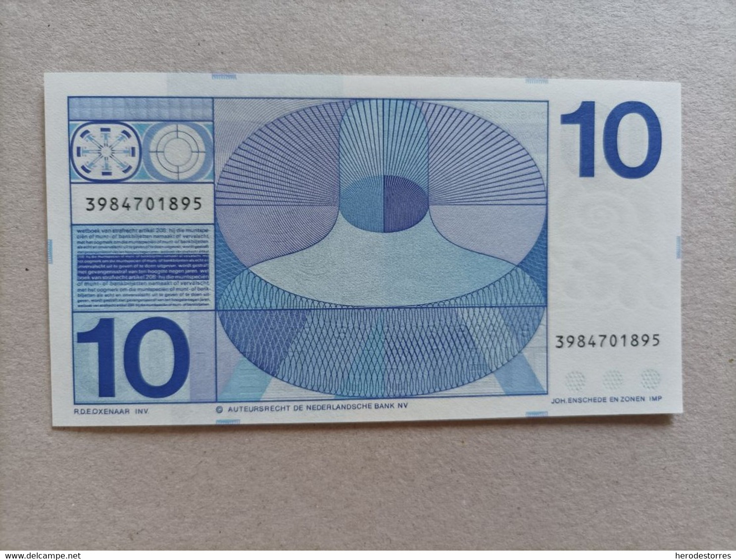 Billete De Holanda De 10 Gulden, Año 1968, UNC - [3] Emissions Ministerie Van Oorlog