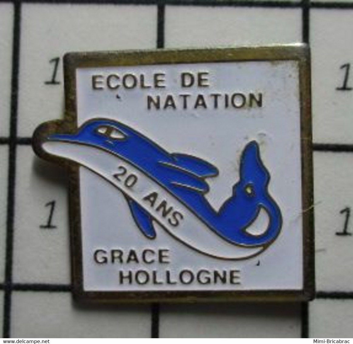 1416a Pin's Pins / Beau Et Rare / THEME : SPORTS / DAUPHIN ECOLE DE NATATION GRACE HOLLOGNE Région Wallonne LIEGE - Swimming