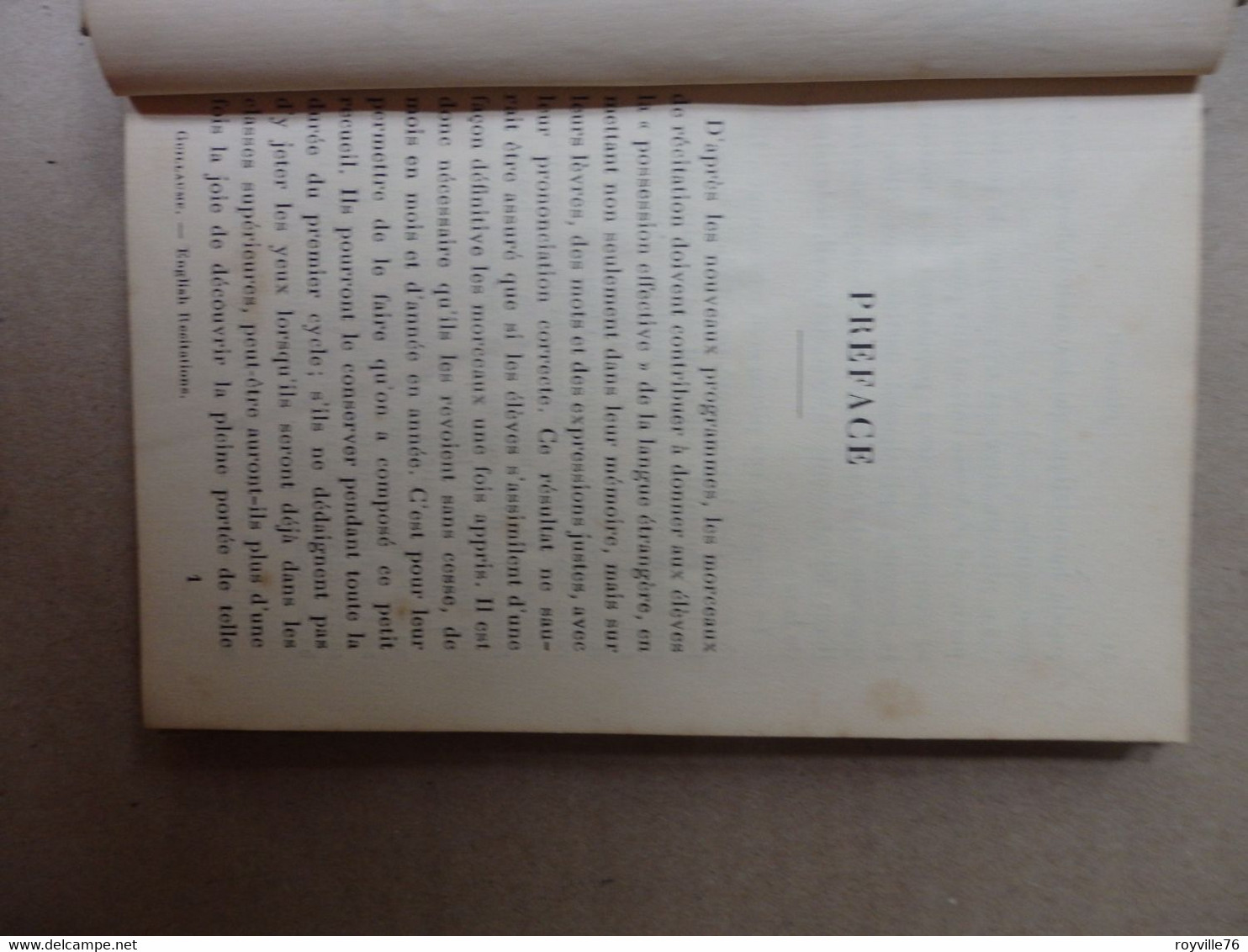 Livre (petit Format) 156 P. "English Récitations" A. Guillaume 1902 - Lyrik/Theater