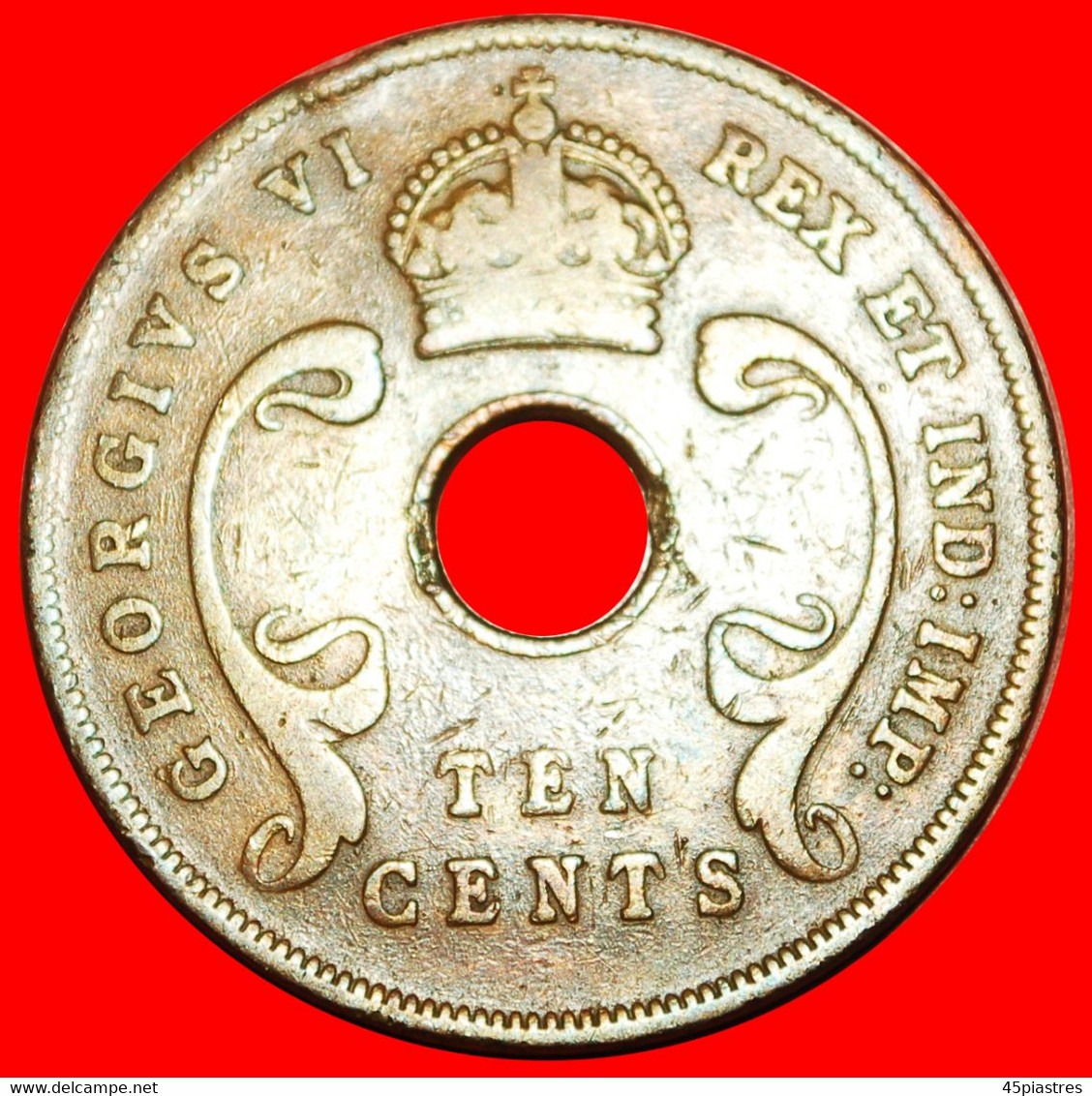 * SOUTH AFRICA: EAST AFRICA ★ 10 CENTS 1943SA! WAR TIME (1939-1945) GEORGE VI (1937-1952)  LOW START ★ NO RESERVE! - British Colony