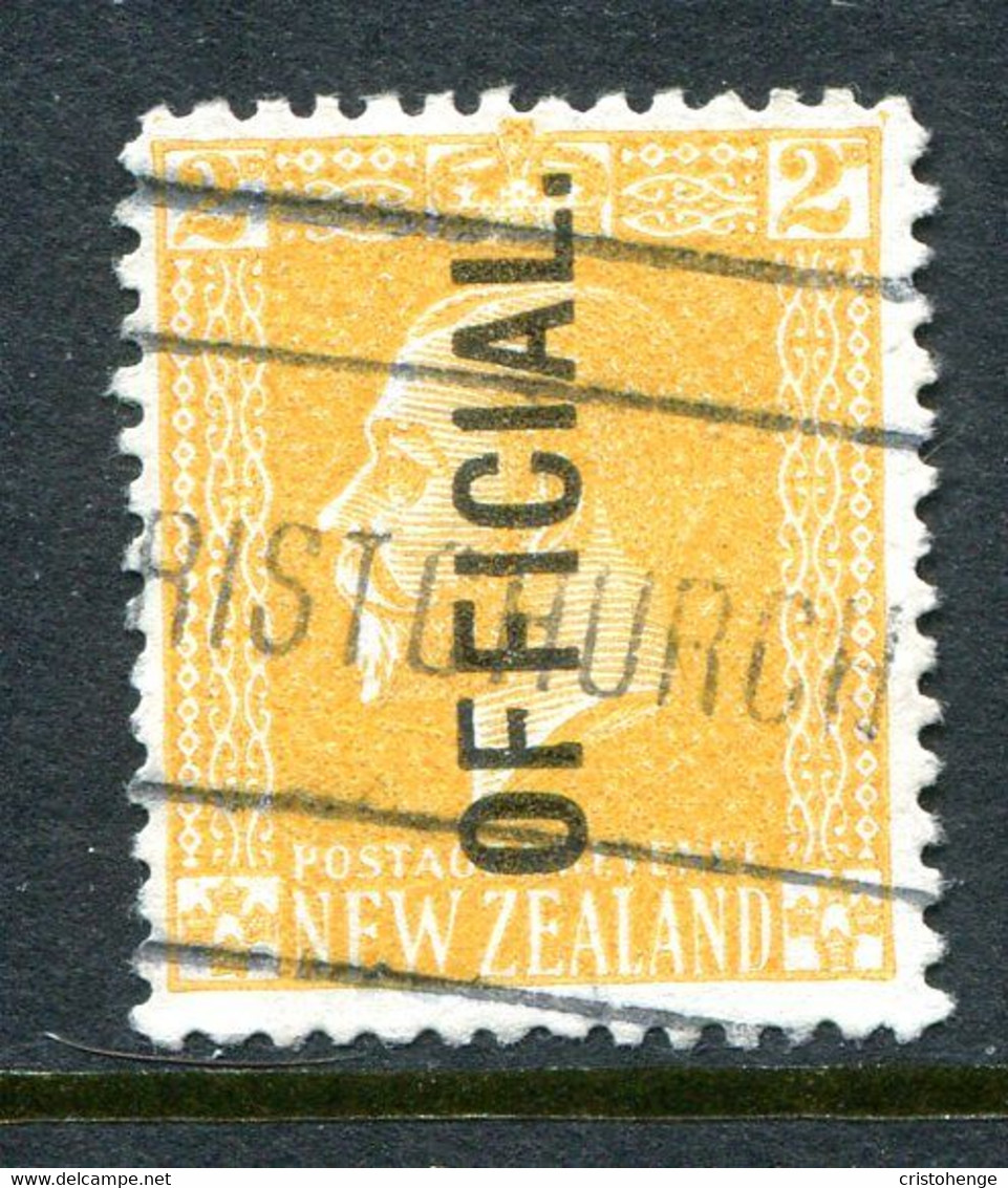 New Zealand 1915-34 Officials - KGV Surface - Cowan - 2d Yellow Used (SG O98) - Officials