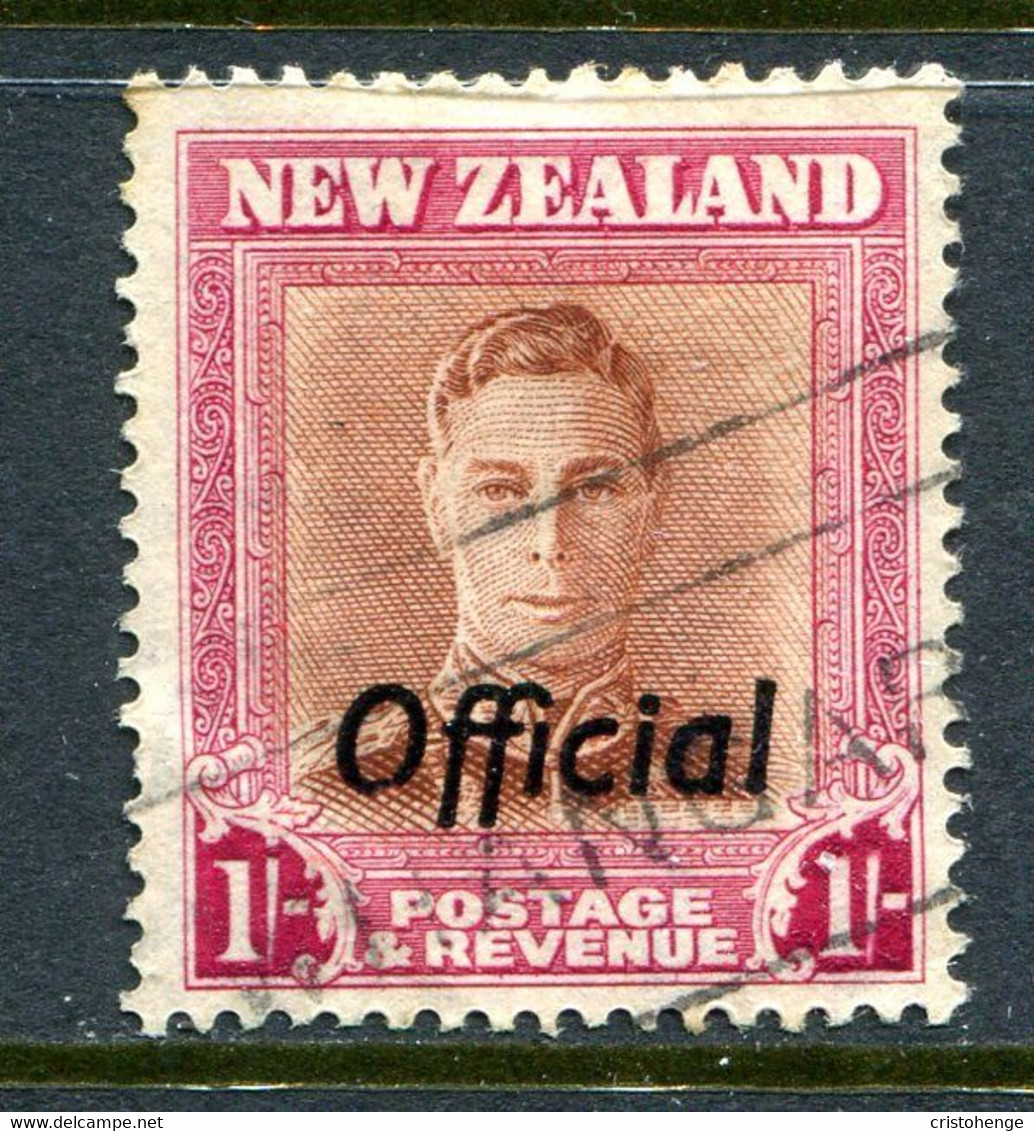 New Zealand 1947-51 Officials - KGVI - 1/- Value - Plate 2 - Wmk. Upright - Used (SG O157b) - Service
