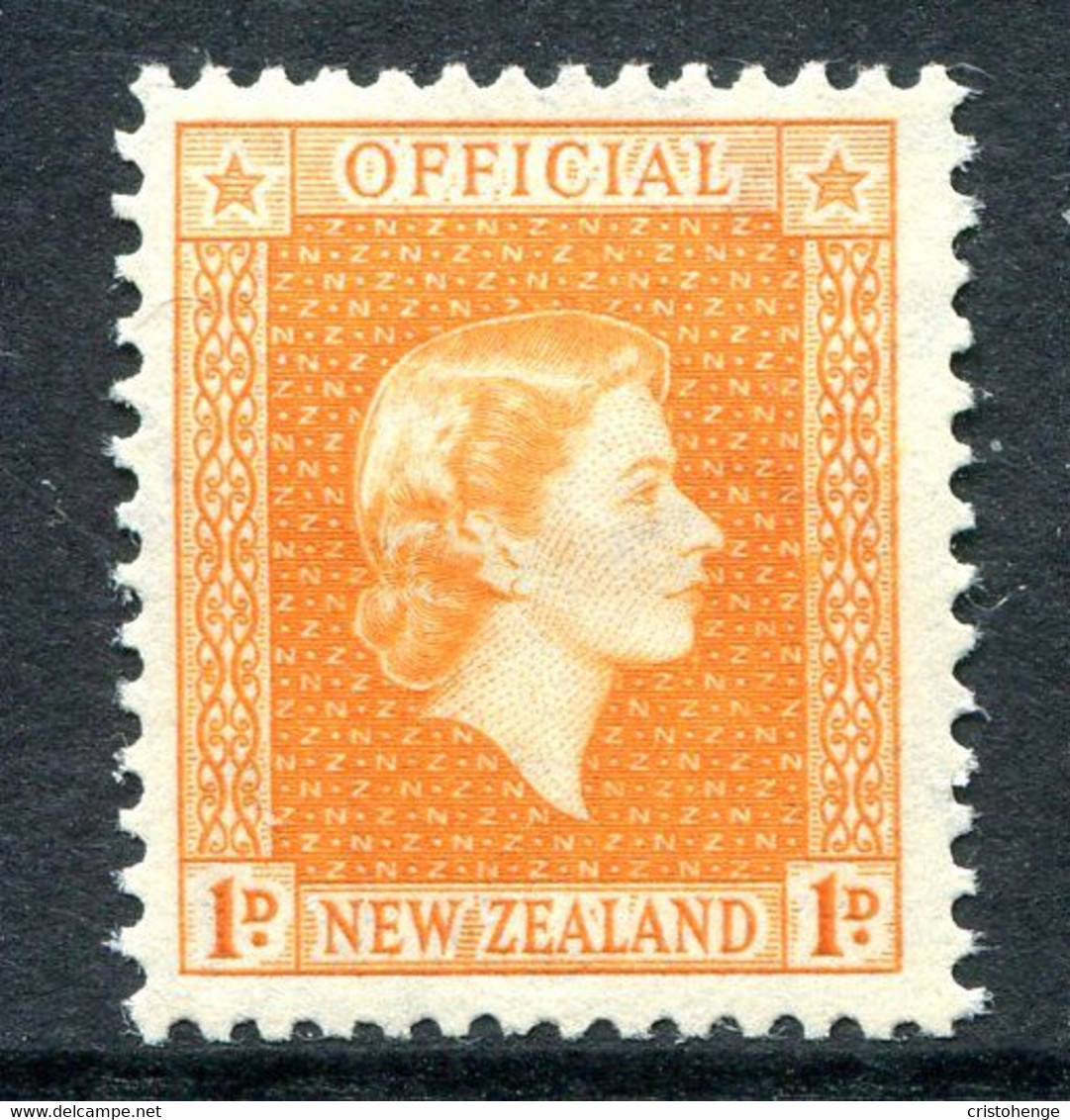 New Zealand 1954-63 Officials - QEII - 1d Orange LHM (SG O159) - Service