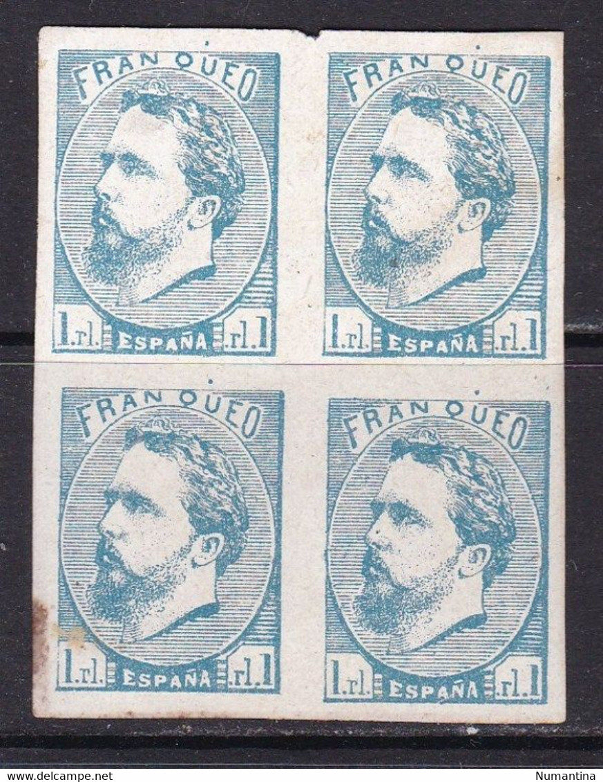 1873 - España - Edifil 156 - Carlos VII - MNH - Bloque 4 - Falsos - Nuovi