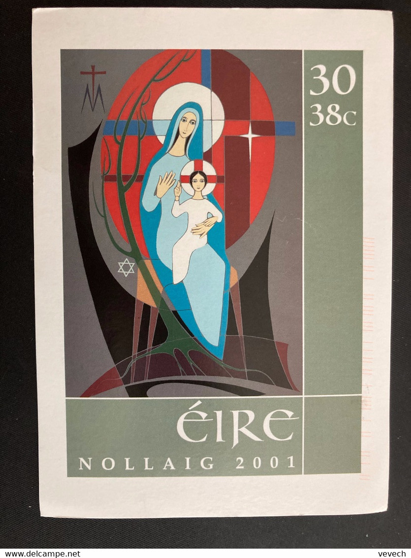 CP EP VIERGE ET L'ENFANT 38c NOLLAIG 2001 OBL. 5 XI 2001 Pour La FRANCE - Covers & Documents