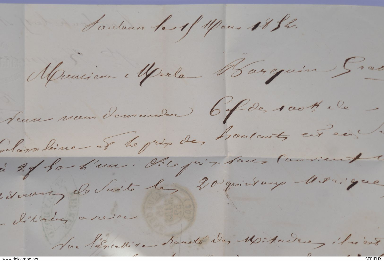 AY10 FRANCE BELLE LETTRE 1852 TOULOUSE A GRASSE  +++  TAXE 25 +AFFRANCH.  INTERESSANT - Non Classés