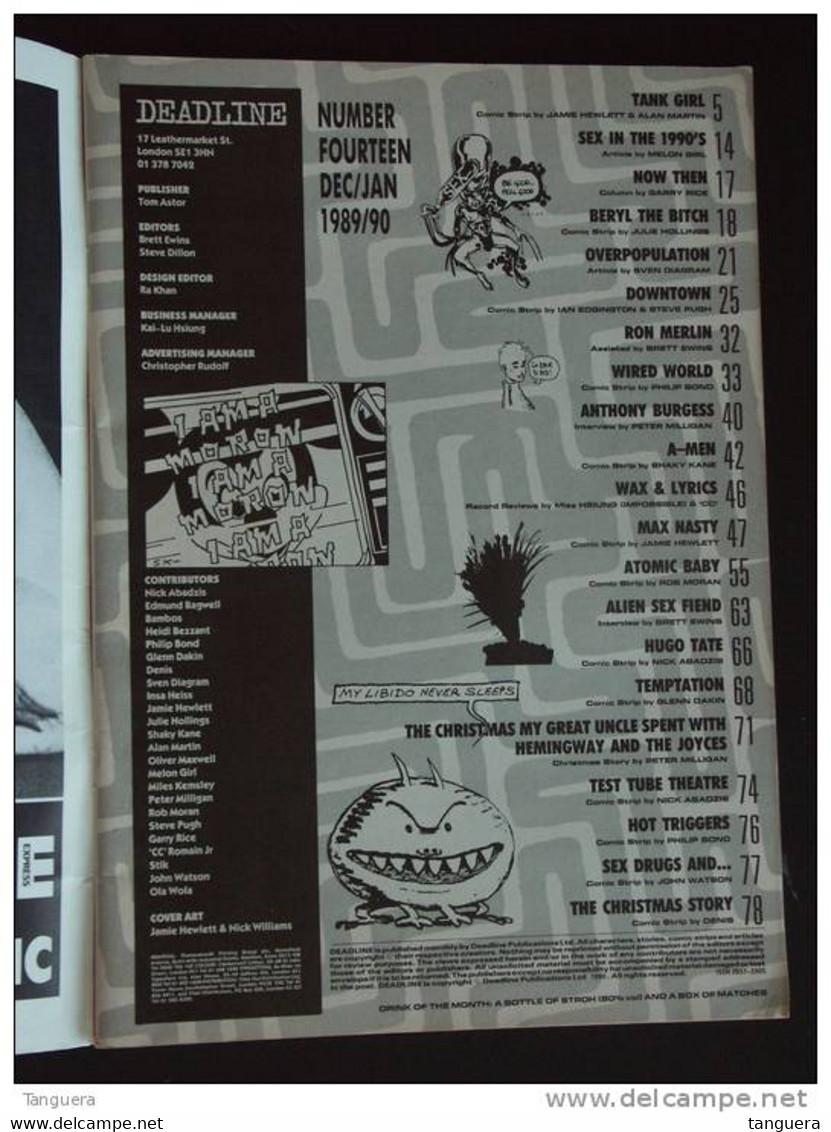 Deadline No 14 1989/90 Big Sexy Blumper Number 84 Pages Magazine - BD Journaux
