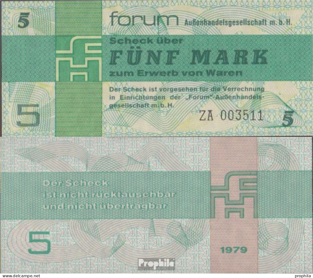 DDR Rosenbg: 369b, Forumscheck Zum Erwerb Von Ausländischen Waren Bankfrisch 1979 5 Mark - Other & Unclassified