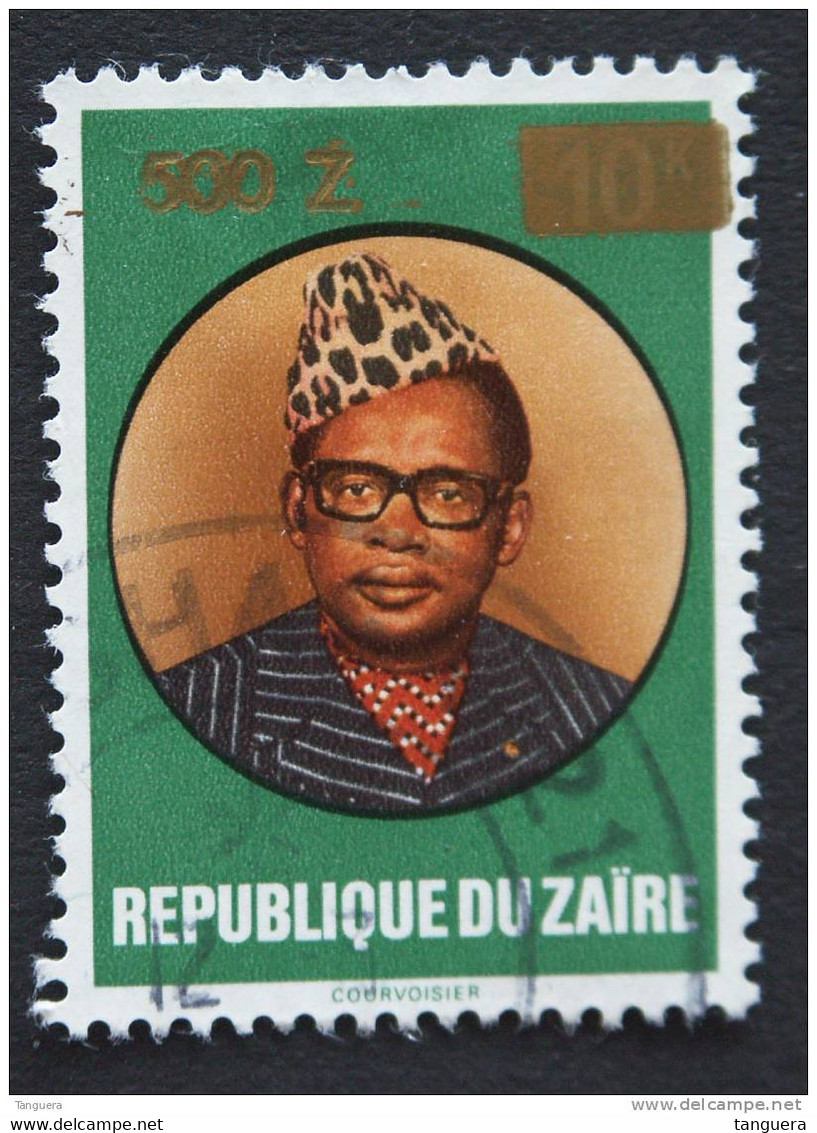 Congo Zaire 1990 Mobutu Surcharge Nouvelle Valeur Opdruk Yv 1333 COB 1409 O - Gebraucht