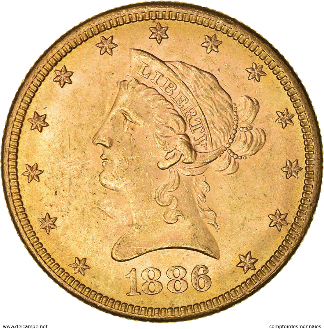 Monnaie, États-Unis, Coronet Head, $10, Eagle, 1886, San Francisco, SUP, Or - 10$ - Eagle - 1866-1907: Coronet Head