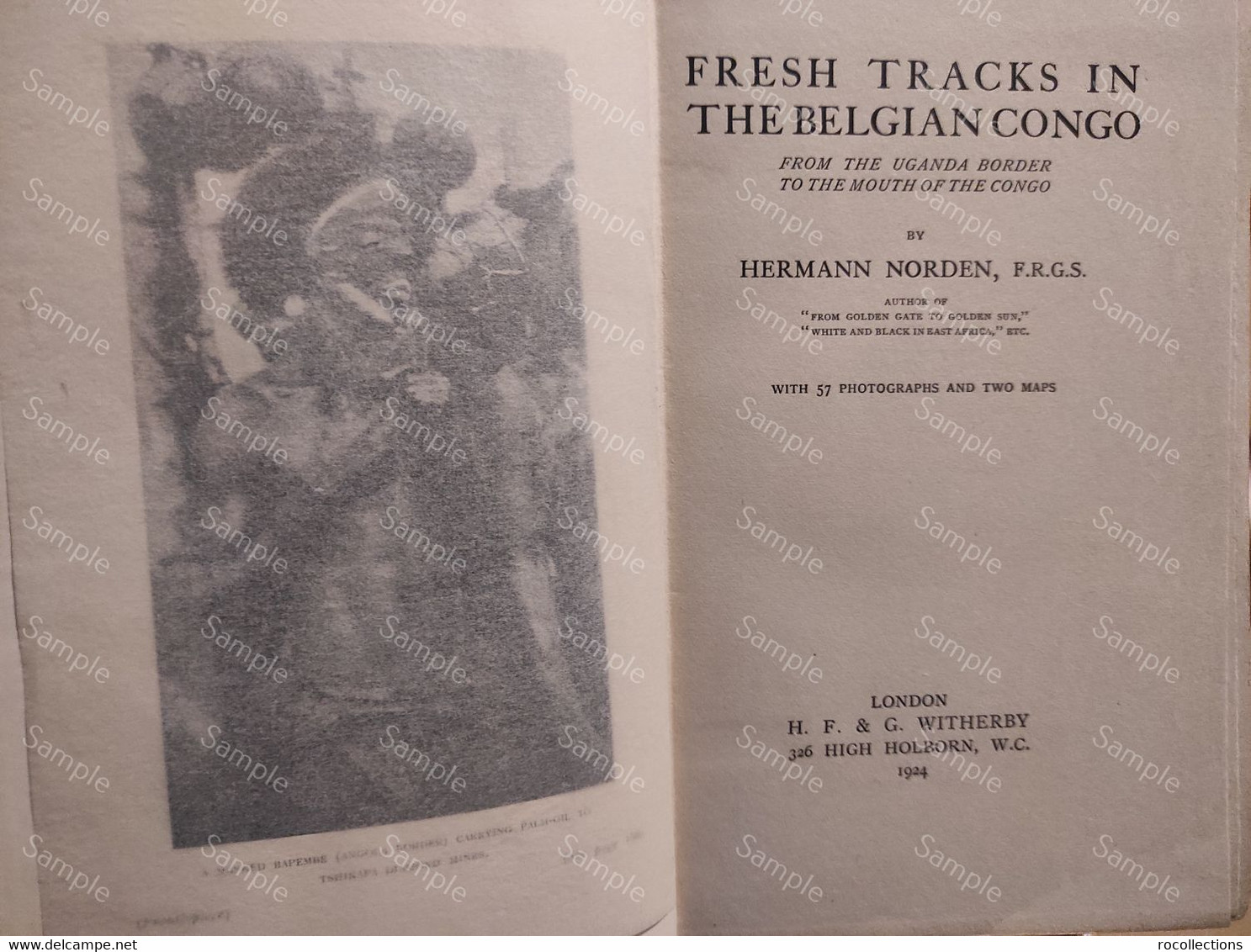 Hermann Norden FRESH TRACKS IN THE BELGIAN CONGO. London 1924. Author's Handwritten Dedication - Afrika