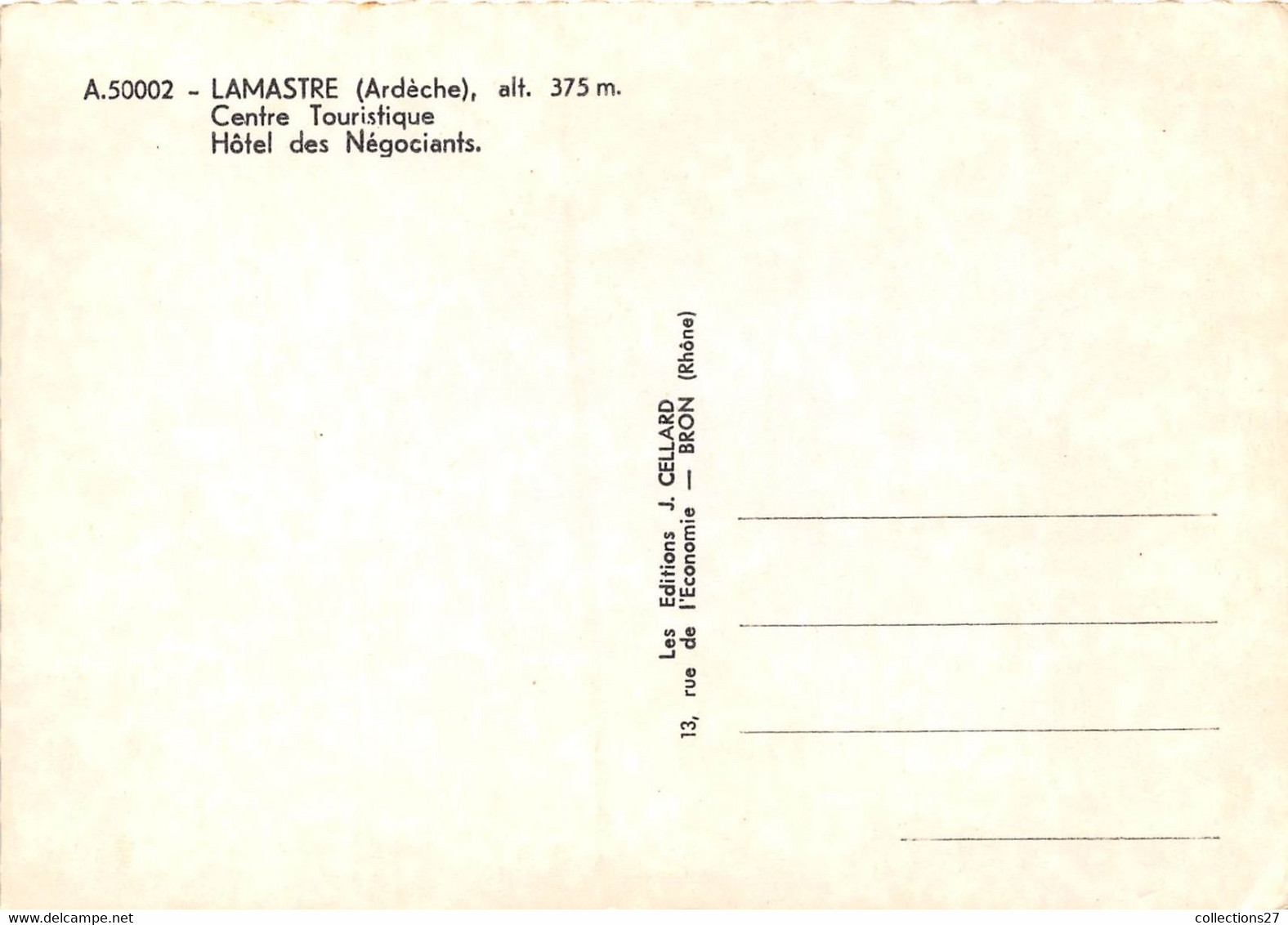 07-LAMASTRE- HÔTEL DES NEGOCIANTS - Lamastre