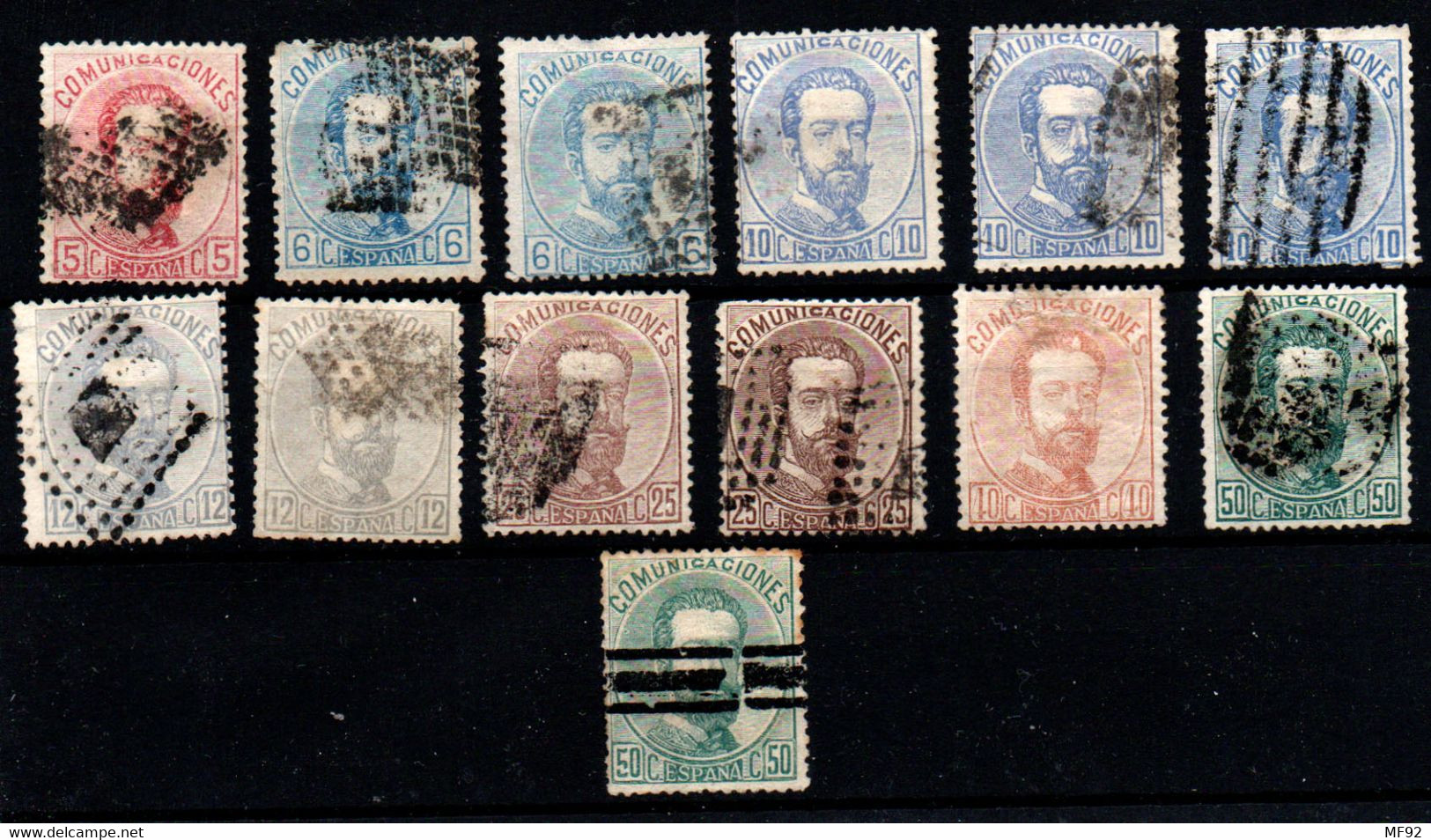 España Nº 118/19, 121/22, 124/6. Año 1872 - Used Stamps