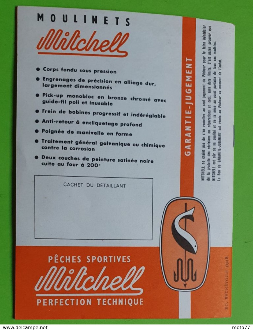 Ancien livret MITCHELL moulinet à PÊCHE - Poisson Techniques Nœuds - environ 11.5x15.5 cm fermé 20 pages - vers 1960