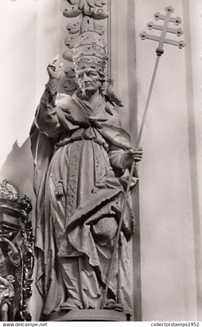 W3364- WALDASSEN CHURCH DETAIL, SCULPTURE, CHURCH FATHER GREGORIUS - Waldsassen