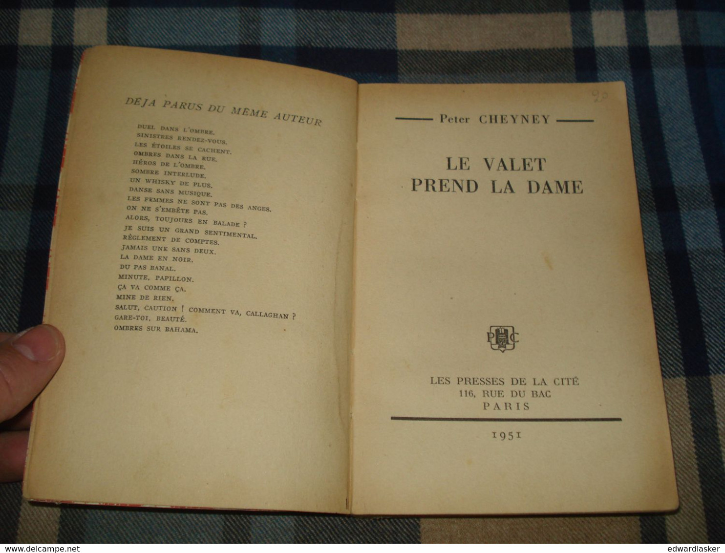 Un MYSTERE N°56 : Le VALET Prend La DAME /Peter CHEYNEY - Février 1951 - Presses De La Cité