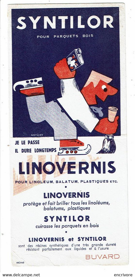 Buvard SYNTILOR LINOVERNIS Vernis Illustré Comert Patinage Patins à Glace - Farben & Lacke