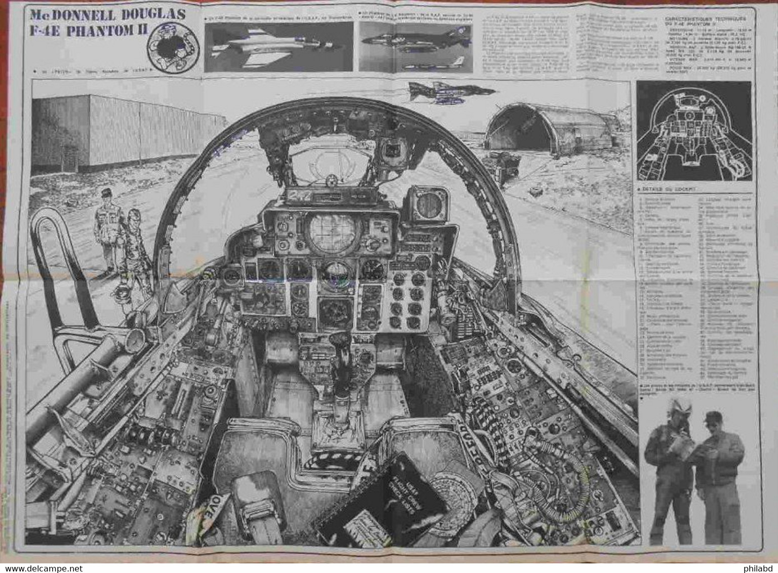 Spirou - Poster "Boule & Bill" Par Roba & Mc Donnell Douglas F-4E Phantom II- 1976 BE - Boule Et Bill