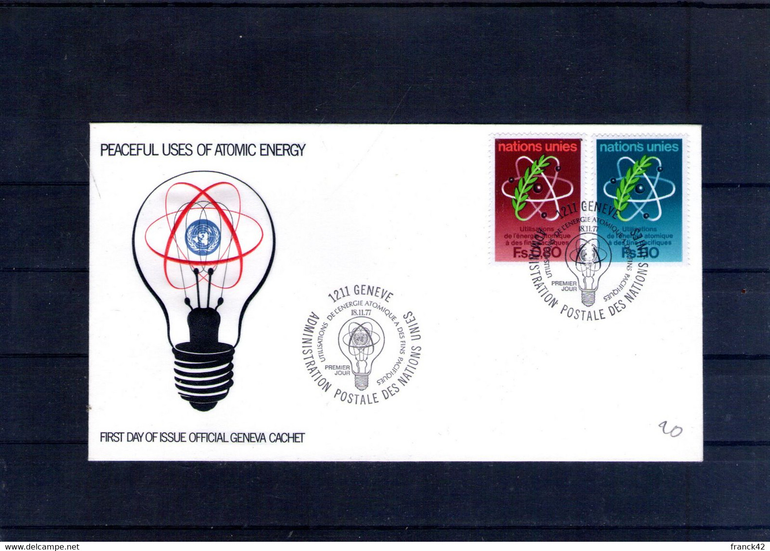 Nations Unies. Genève. Peaceful Use Of Atomic Energy. 18/11/1977 - Covers & Documents