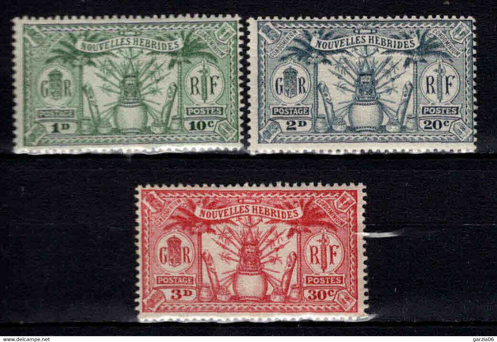 Nouvelles Hébrides  -1925 - Idole Indigène  - N° 81/82/84  - Neuf * - MLH - Unused Stamps