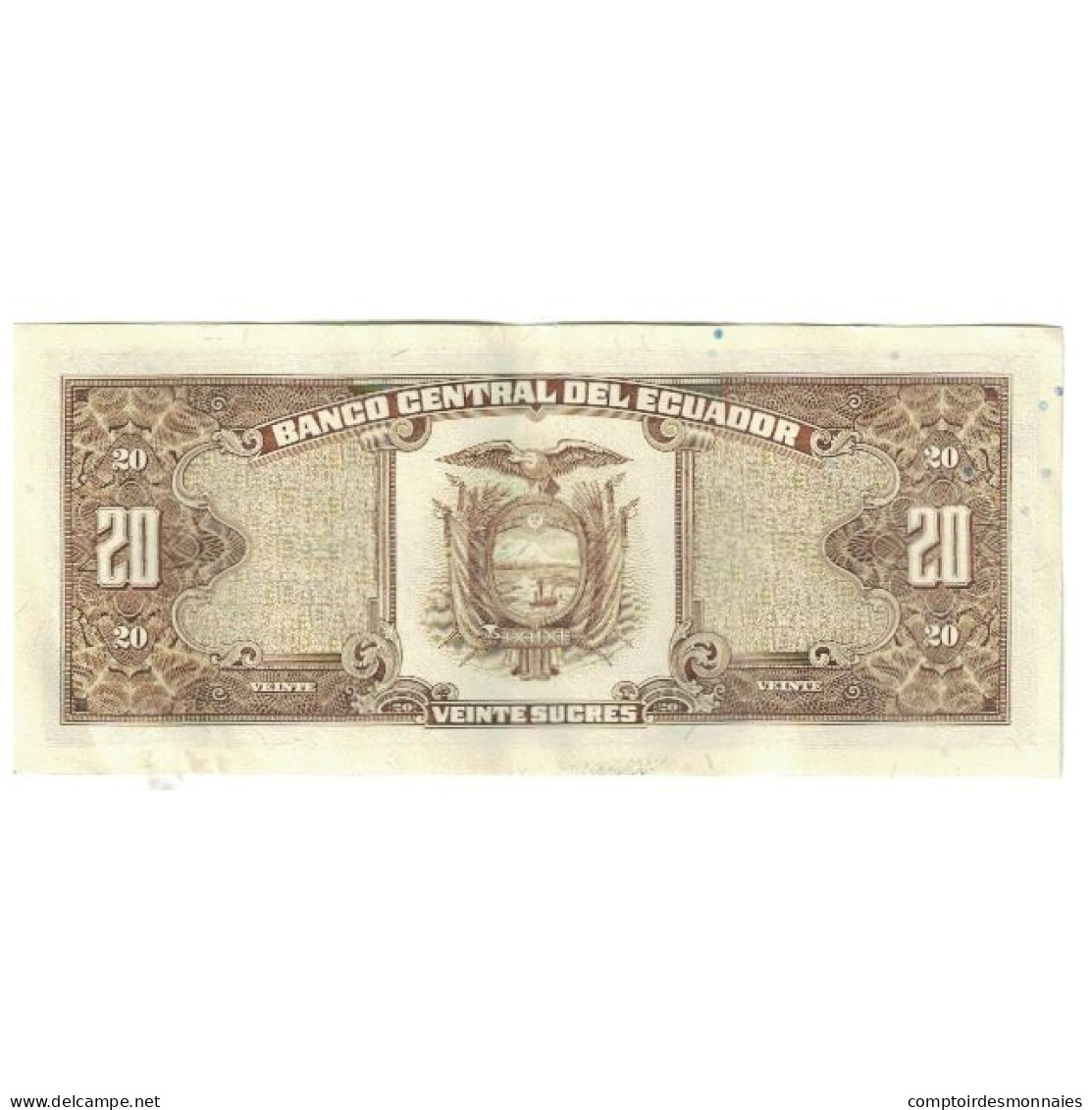 Billet, Équateur, 20 Sucres, 1988, 1988-11-22, KM:115b, TTB - Equateur