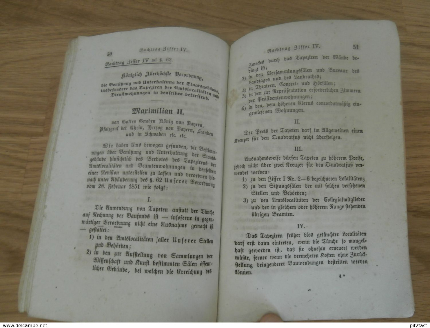 Staatsgebäude im Königreiche Bayern , 1851 , königliche Verordnung zur Benützung und Unterhaltung !!!