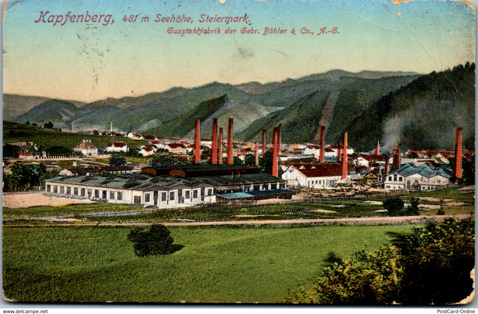 35756 - Steiermark - Kapfenberg , Gusstahlfabrik Der Gebr. Böhler & Co. AG , Gussstahlfabrik - Gelaufen 1912 - Kapfenberg