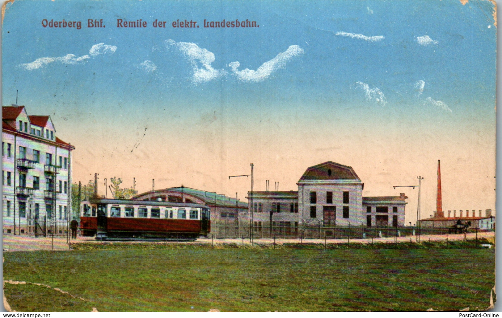 36048 - Deutschland - Oderberg , Bahnhof , Remise Der Elektrischen Landesbahn , Militärzensur - Gelaufen 1916 - Oderberg