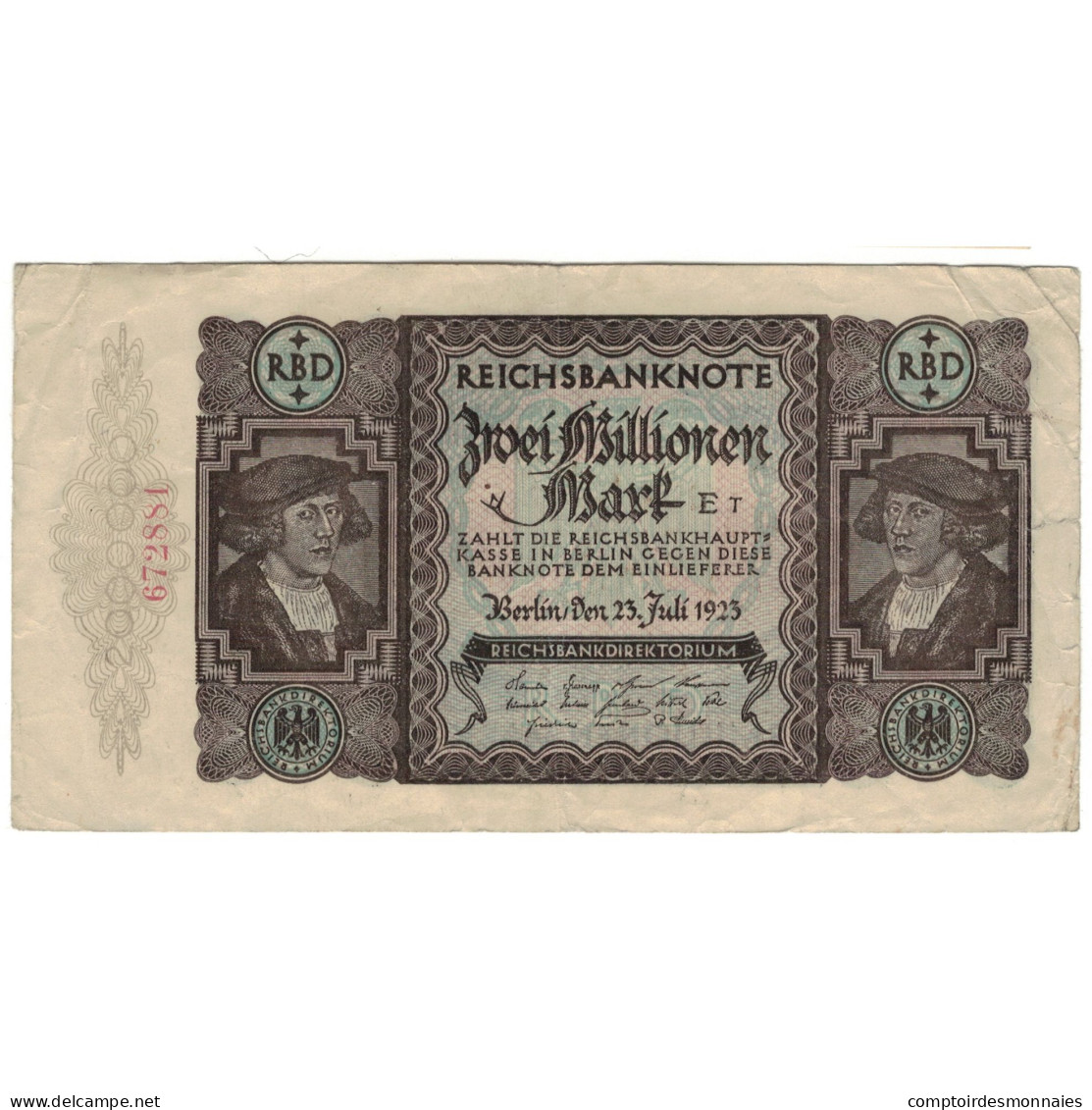 Billet, Allemagne, 2 Millionen Mark, 1923, 1923-07-23, KM:89a, TTB - 2 Mio. Mark