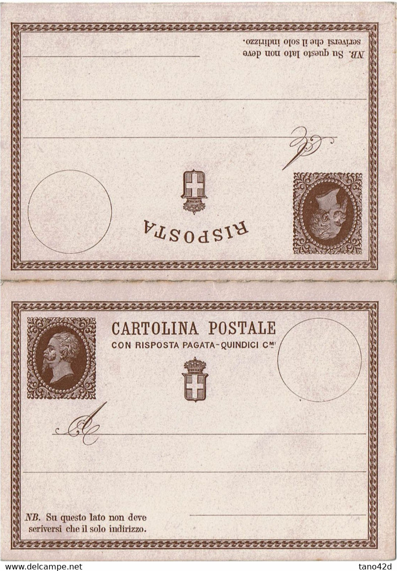 SAV2 - ITALIE CARTE POSTALE AVEC REPONSE PAYEE CARTON ROSE PÂLE - Entiers Postaux