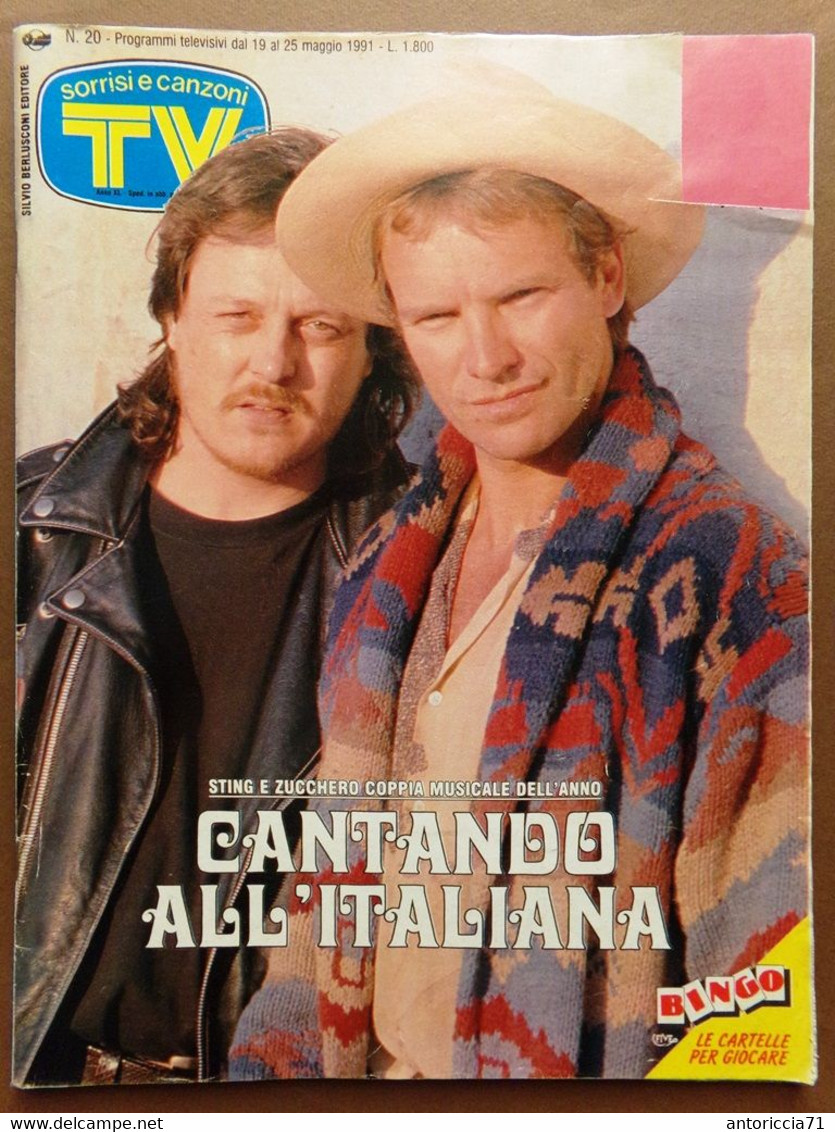 Sorrisi E Canzoni 19 Maggio 1991 Zucchero Sting Edward Forbice Telegatti De Niro - TV