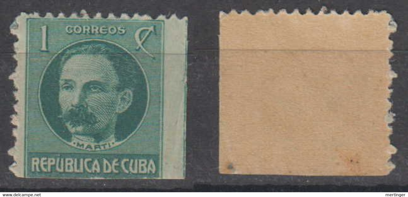 Kuba Cuba Mi# 39 ** MNH 1c Marti 1917 2 Sides Imperforated From Booklet Pane - Nuovi