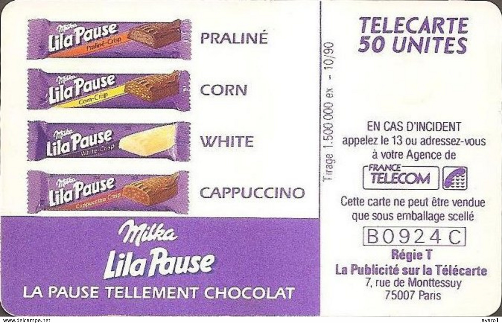 F0127  50 Lila Pause - Milka ( Batch: B0A07A) USED - 1990