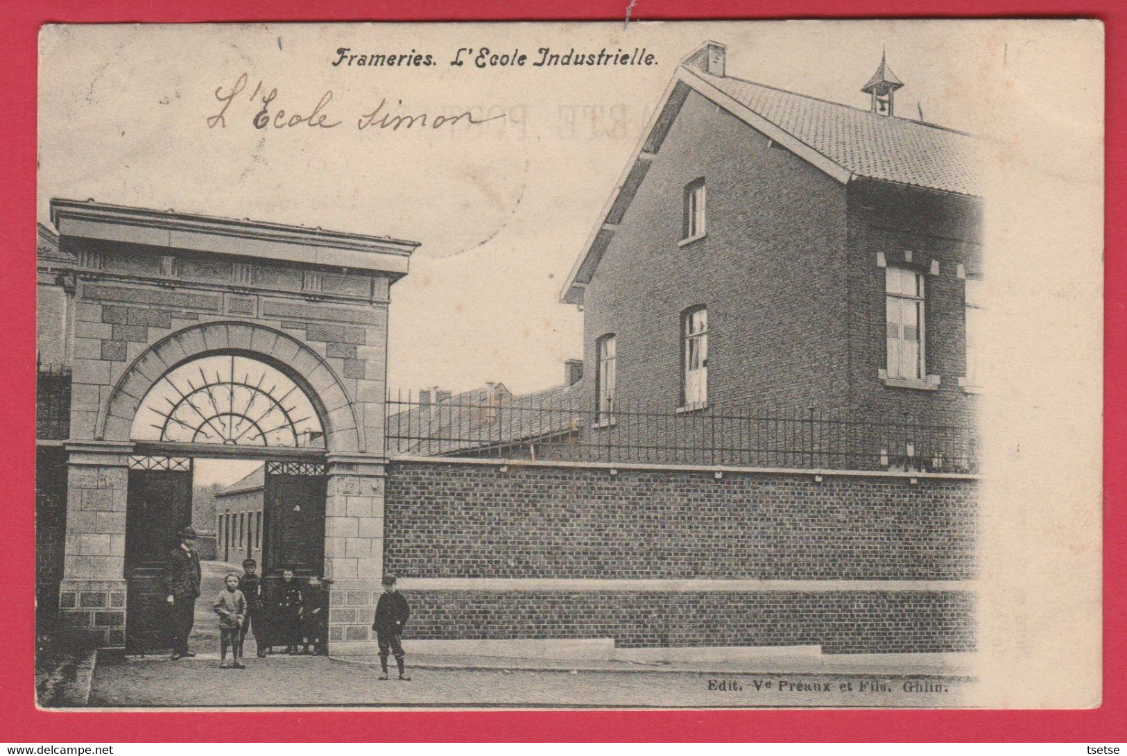 Frameries - L'Ecole Industrielle... Groupe D'élèves - 1907 ( Voir Verso ) - Frameries