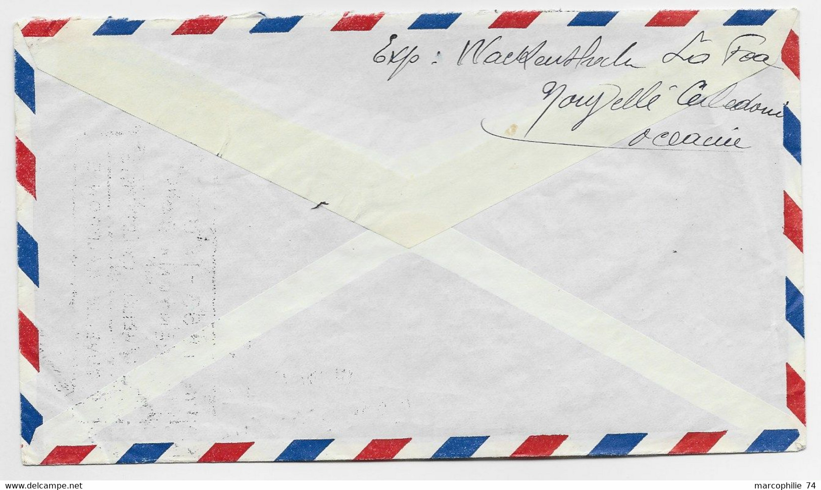 NOUVELLE CALEDONIE 13FR LETTRE COVER AVION LA FOA 28.9.1953 + GRIFFE CENTENAIRE - Covers & Documents