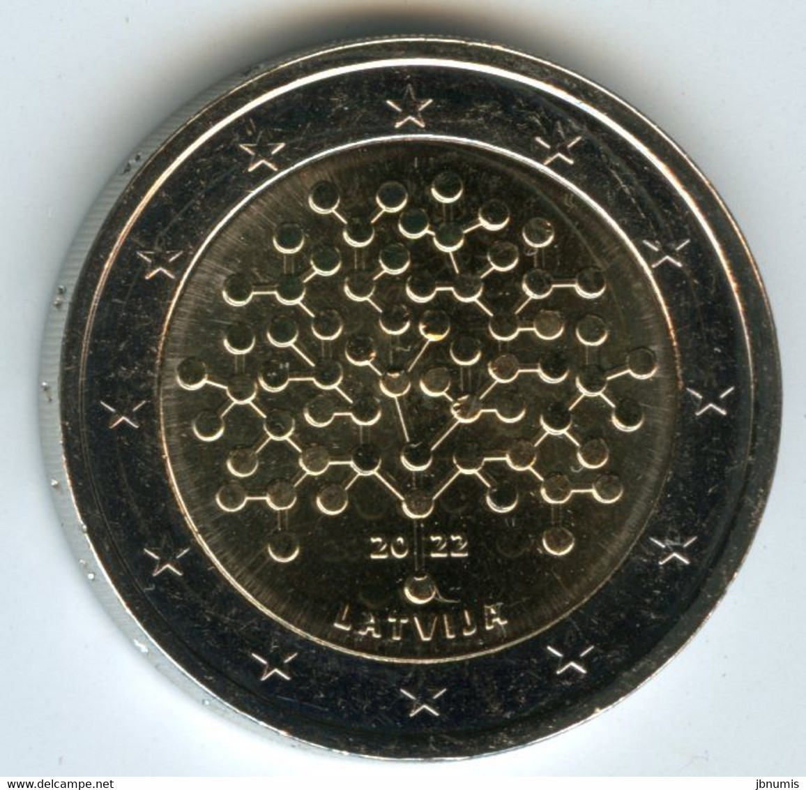 Lettonie Latvia 2 Euro 2022 100 Ans De La Banque Nationale UNC - Lettonia