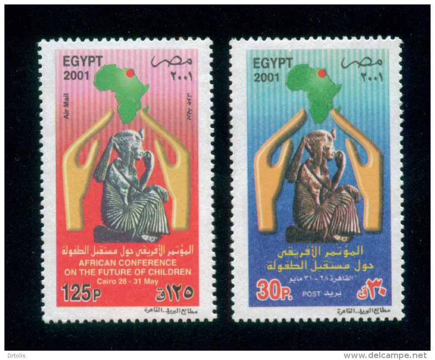 EGYPT / 2001 / AFRICAN CONFERENCE ON THE FUTURE OF CHILDREN / MAP / MNH / VF - Unused Stamps