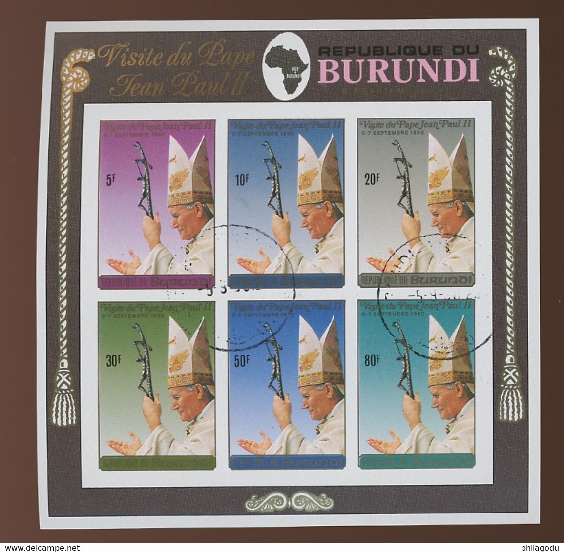 1991. Burundi    Pape JP.II.  Bloc 125. Ø - Oblitérés