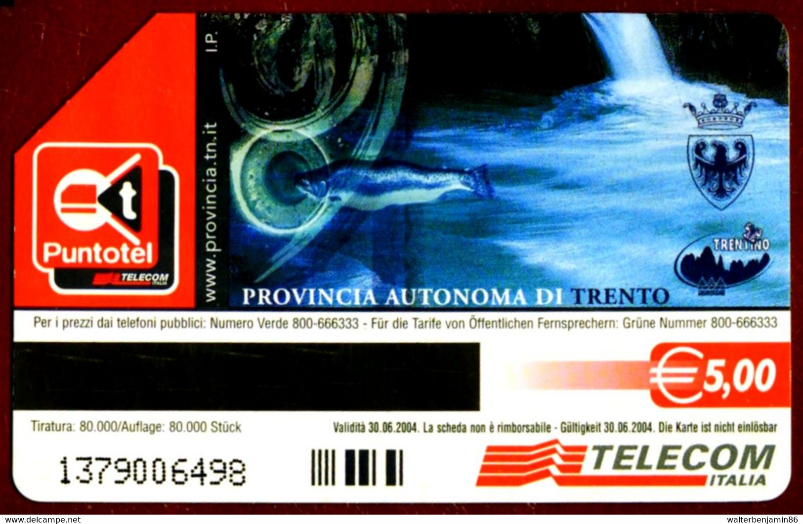 G AA 107 2 C&C 3689 SCHEDA TELEFONICA USATA TRENTINO MONTAGNA ACQUA - Publiques Thématiques