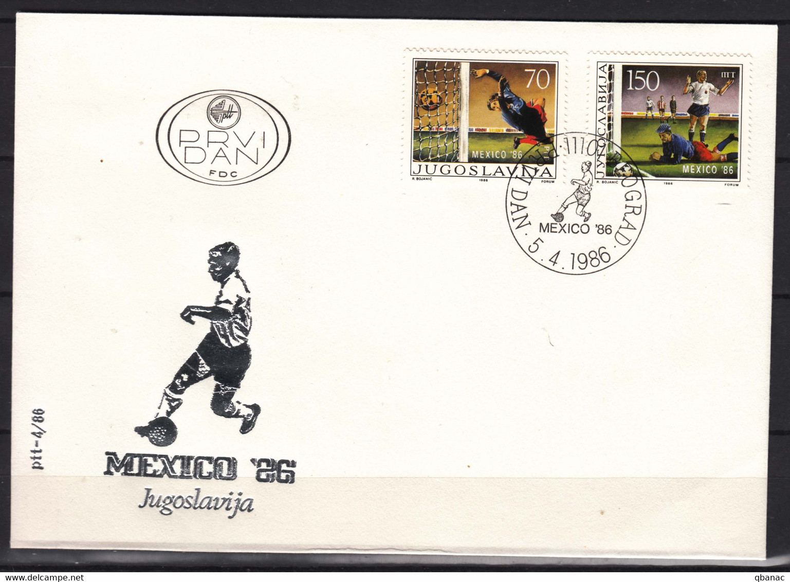 Yugoslavia Republic 1986 Sport Football Mi#2152-2153 FDC - Covers & Documents